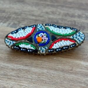 Antique Italian micro mosaic brooch